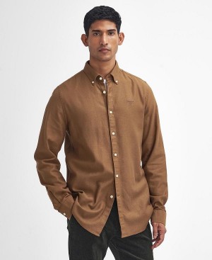 Barbour Twillbridge Tailored Long-sleeved Shirt Beige | BABO87879