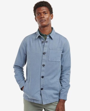 Barbour Washed Cotton Overshirt Blue | BABO87946