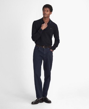 Barbour Washed Stretch Regular Trousers Navy | BABO88820