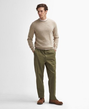 Barbour Washed Stretch Relaxed Trousers Green | BABO88837