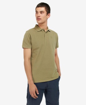 Barbour Washed-out Sports Polo Shirt Putty | BABO88014