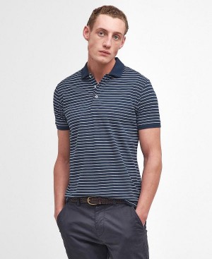 Barbour Westgate Striped Short-sleeved Polo Shirt Classic Navy | BABO88171