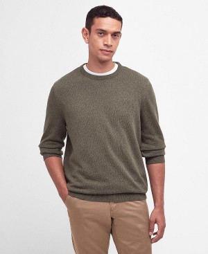 Barbour Whitfield Crew Neck Jumper Olive | BABO88612