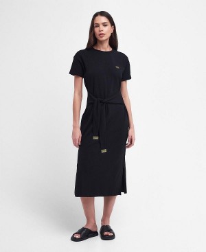 Barbour Whitson Midi Dress Black | BABO89598