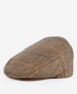 Barbour Wilkin Flat Cap Olive Herringbone | BABO89018