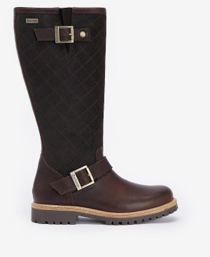 Barbour Willow Knee-high Boots Dark Brown | BABO89871