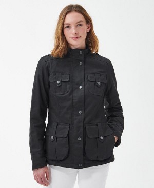 Barbour Winter Defence Wax Jacket Black | BABO89230