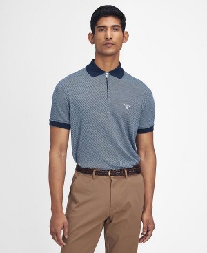 Barbour Wynch Short-sleeved Polo Shirt Navy | BABO88248