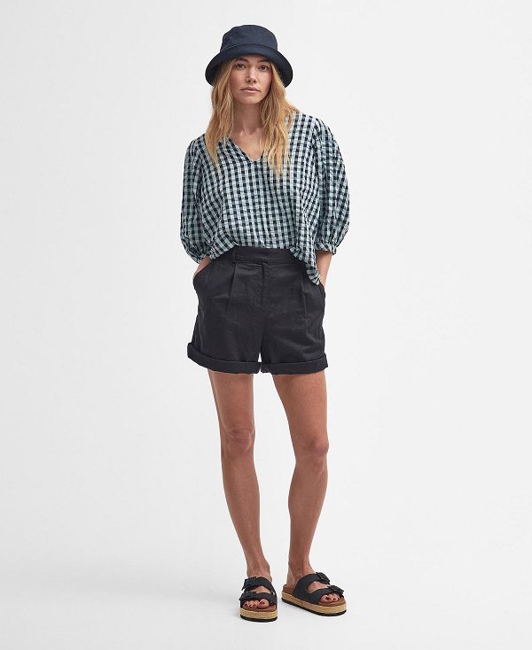 Barbour Abigail Gingham Blouse Blue Haze Gingham | BABO89496