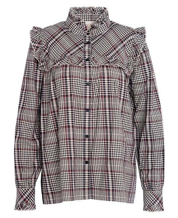 Barbour Adela Long-sleeved Shirt Sepia Tartan | BABO89477