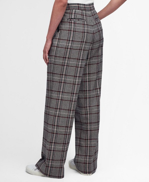 Barbour Adela Straight-leg Trousers Sepia Tartan | BABO89838