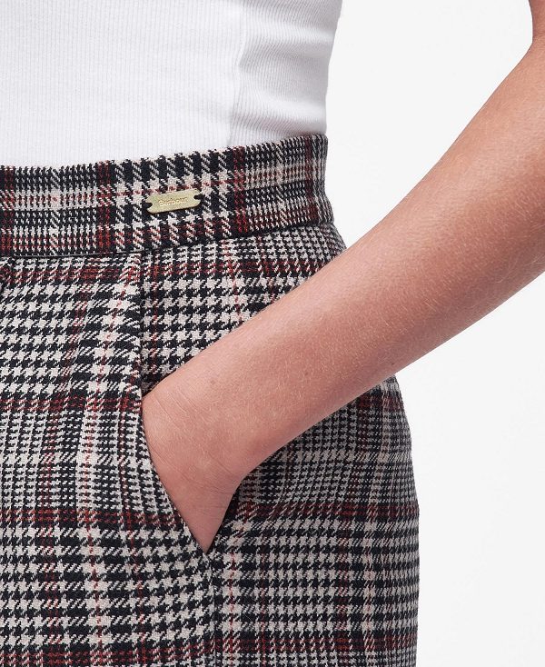 Barbour Adela Straight-leg Trousers Sepia Tartan | BABO89838