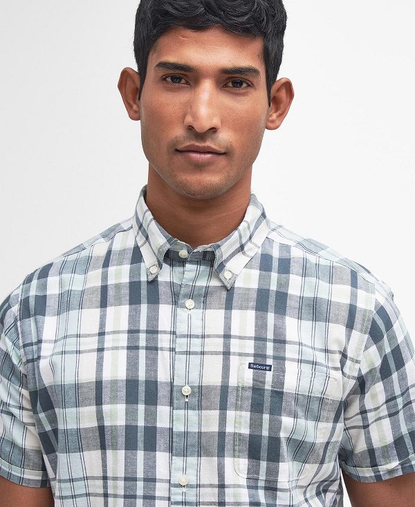 Barbour Alford Tailored Short-sleeved Shirt Classic White | BABO87770