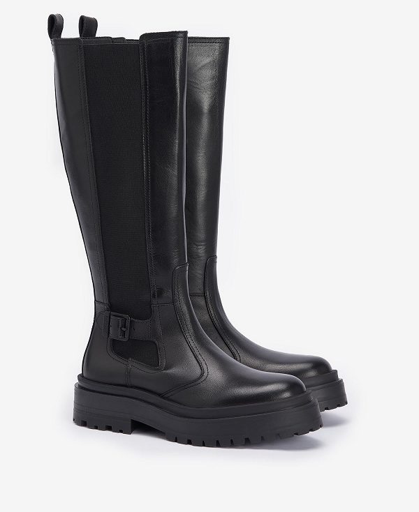 Barbour Alicia Knee-high Boots Classic Black | BABO89877