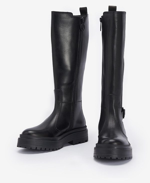 Barbour Alicia Knee-high Boots Classic Black | BABO89877