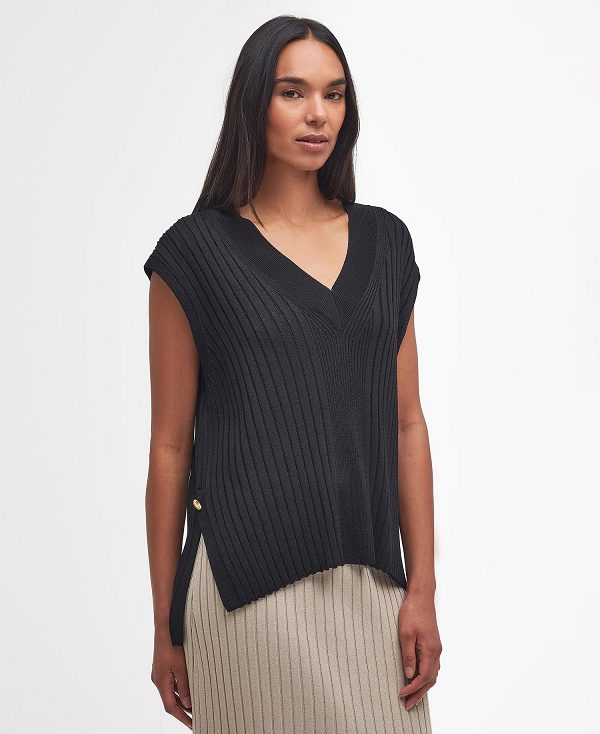 Barbour Alicia Sweater Vest Classic Black | BABO89703