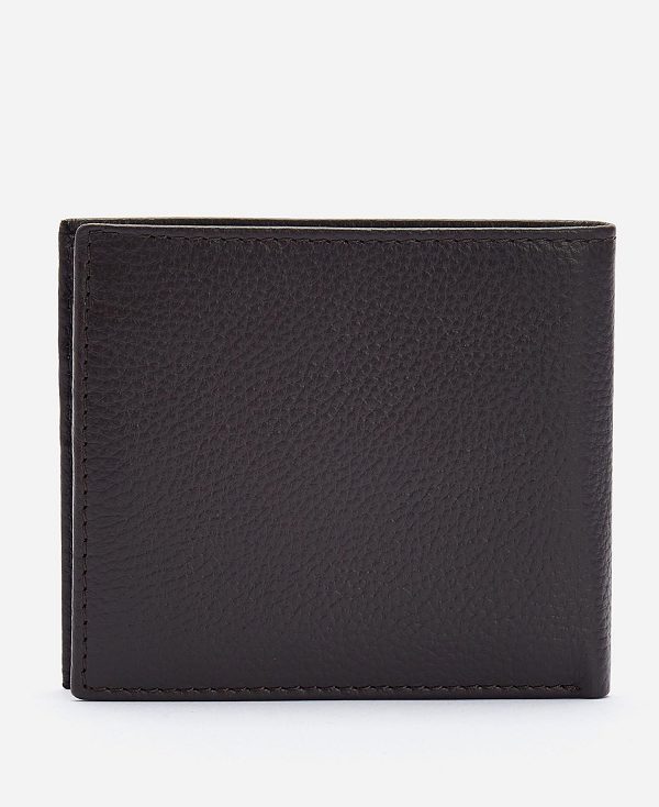 Barbour Amble Leather Billfold Wallet Dark Brown | BABO89171