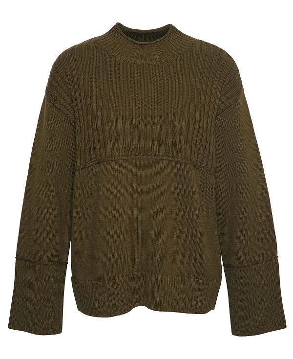 Barbour Andi High-neck Jumper Dark Moss | BABO89741