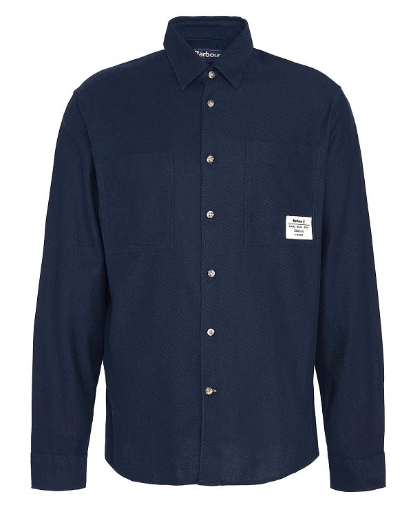 Barbour Angelo Relaxed Long-sleeved Shirt Navy | BABO87929