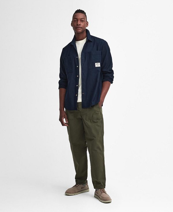 Barbour Angelo Relaxed Long-sleeved Shirt Navy | BABO87929