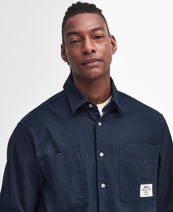 Barbour Angelo Relaxed Long-sleeved Shirt Navy | BABO87929