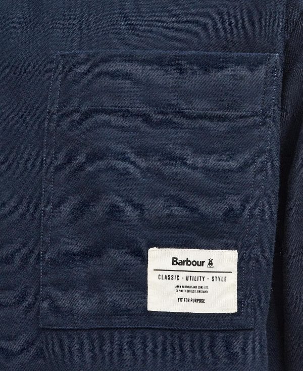 Barbour Angelo Relaxed Long-sleeved Shirt Navy | BABO87929