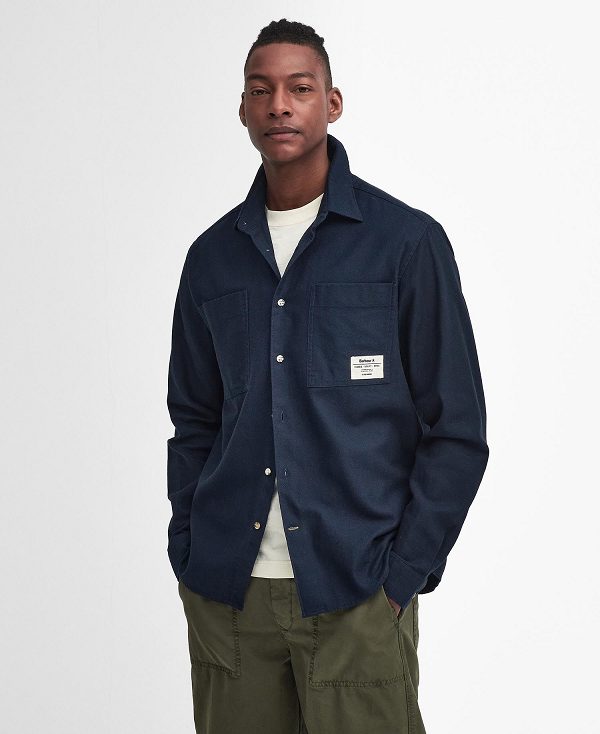 Barbour Angelo Relaxed Long-sleeved Shirt Navy | BABO87929