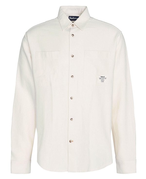 Barbour Angelo Relaxed Long-sleeved Shirt Chalk | BABO87937