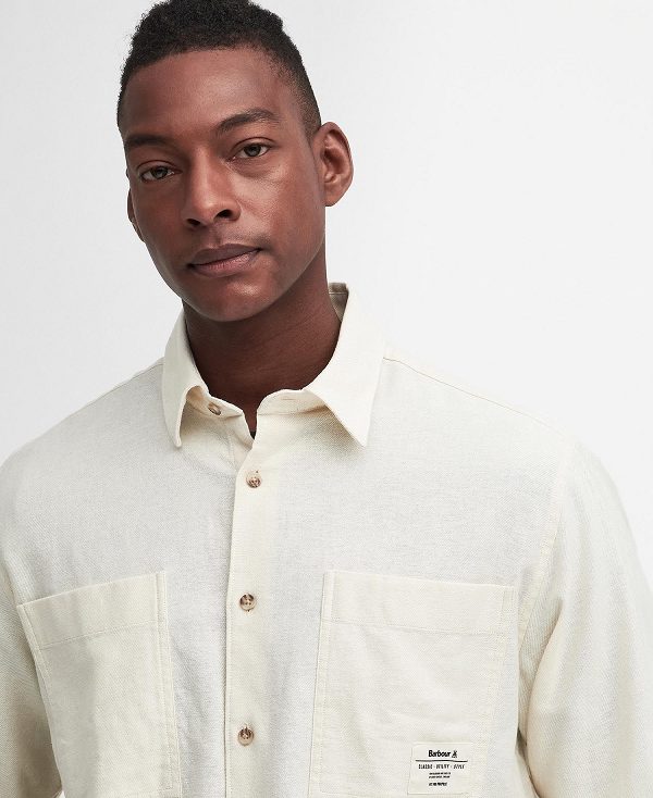 Barbour Angelo Relaxed Long-sleeved Shirt Chalk | BABO87937