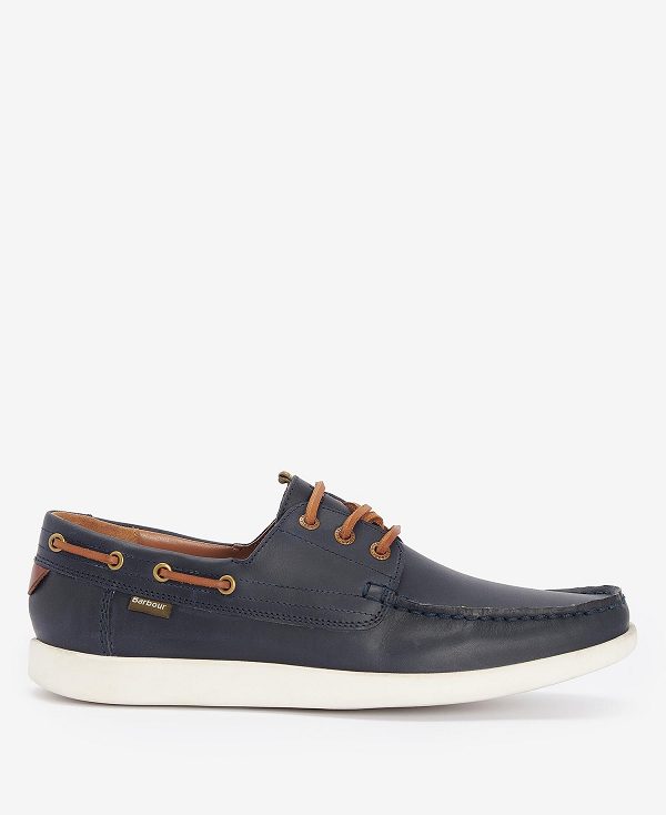 Barbour Armada Boat Shoes Navy/Brown | BABO88904