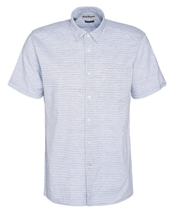 Barbour Ashgill Regular Short-sleeved Shirt Classic Navy | BABO87775