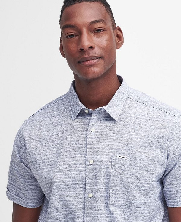 Barbour Ashgill Regular Short-sleeved Shirt Classic Navy | BABO87775