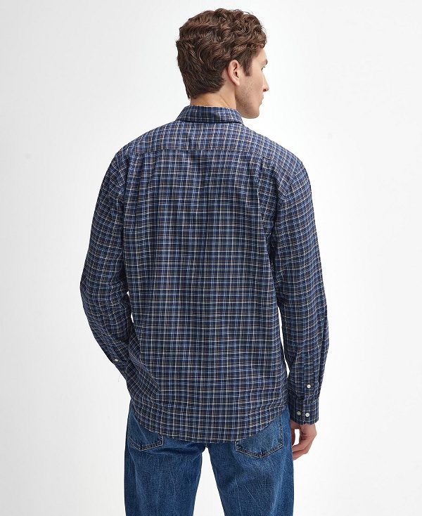 Barbour Ashton Regular Long-sleeved Shirt Dark Navy | BABO87892