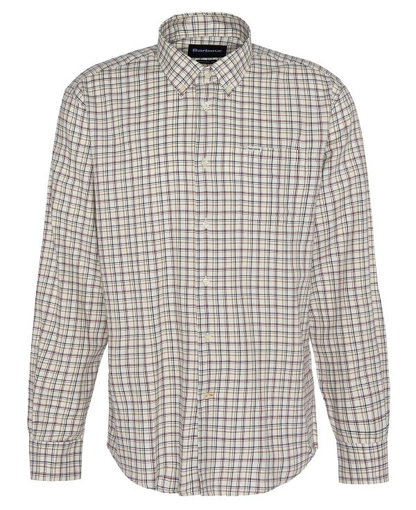 Barbour Ashton Regular Long-sleeved Shirt Ecru | BABO87893