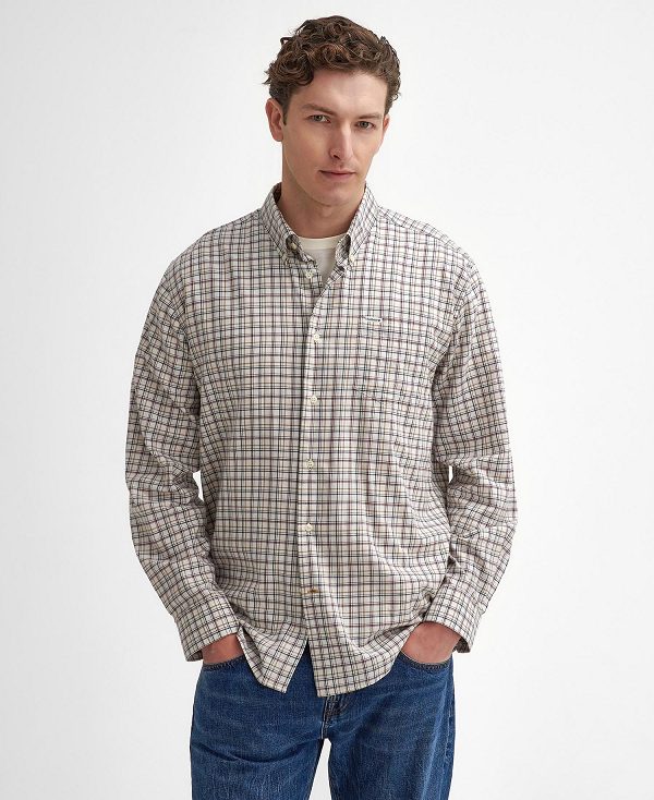 Barbour Ashton Regular Long-sleeved Shirt Ecru | BABO87893