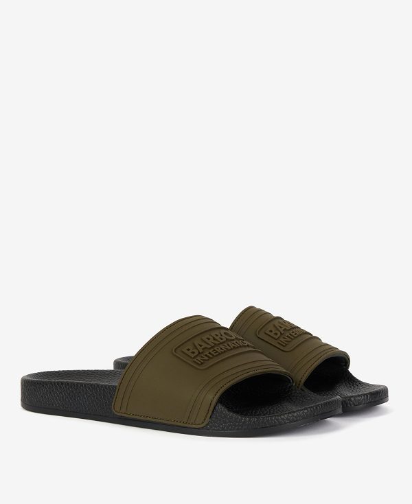 Barbour B.Intl Logo Sliders Olive | BABO88880