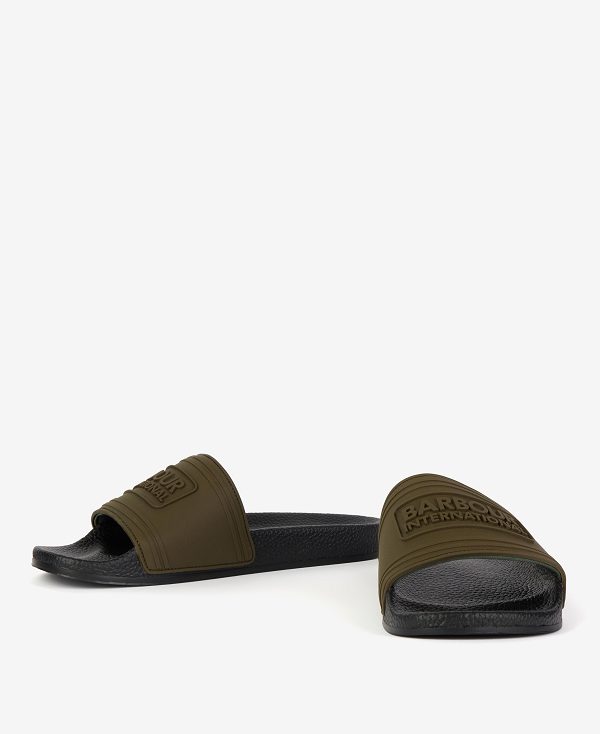 Barbour B.Intl Logo Sliders Olive | BABO88880