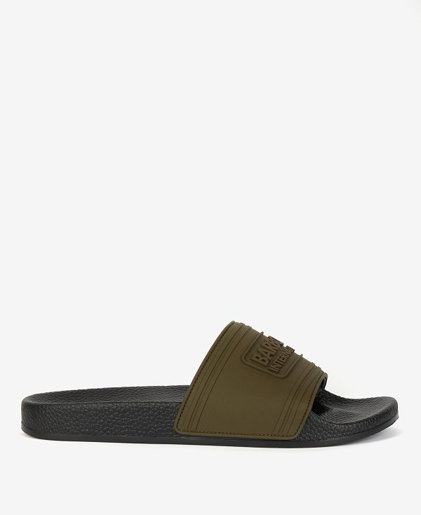 Barbour B.Intl Logo Sliders Olive | BABO88880