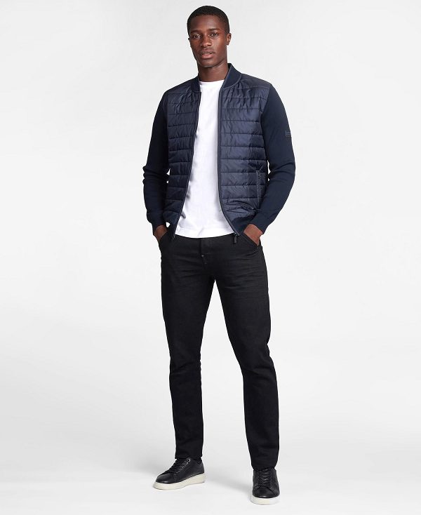 Barbour Baffle Quilted Sweatshirt Black | BABO88693