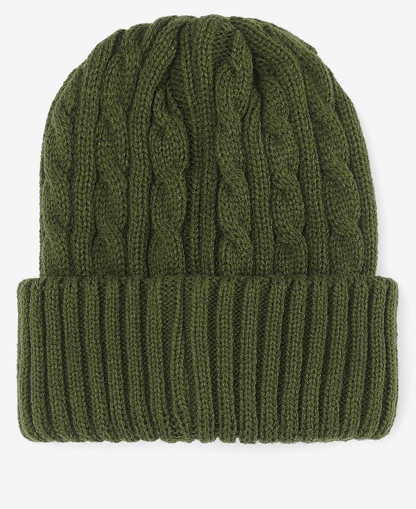 Barbour Balfron Knit Beanie Olive | BABO89047