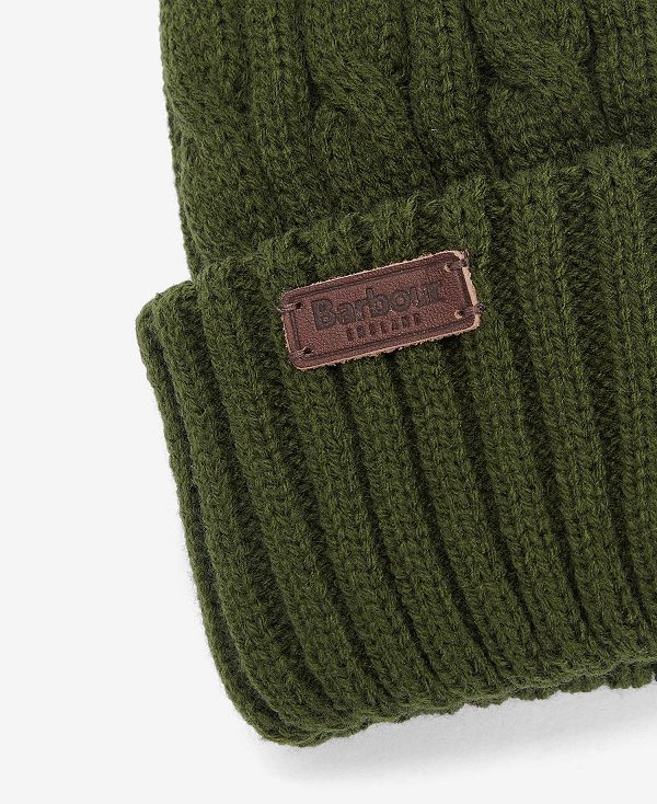 Barbour Balfron Knit Beanie Olive | BABO89047