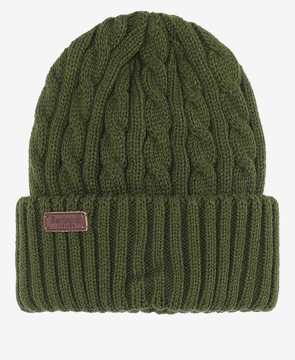 Barbour Balfron Knit Beanie Olive | BABO89047