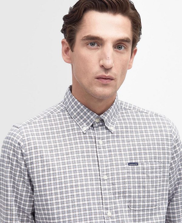 Barbour Banner Tailored Long-sleeved Shirt Chambray | BABO87696