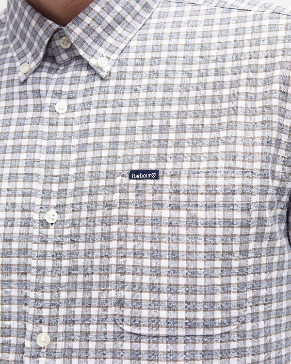 Barbour Banner Tailored Long-sleeved Shirt Chambray | BABO87696