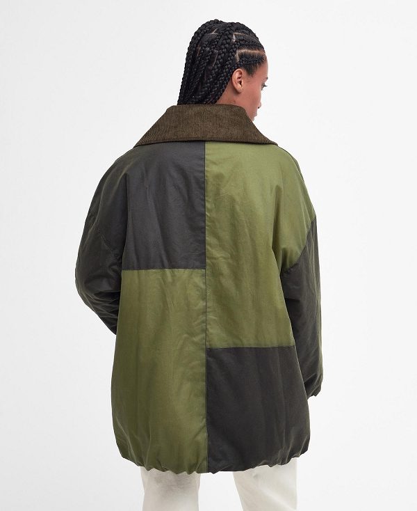 Barbour Barbour X Ganni Bomber Wax Jacket Archive Olive/Golden Khaki/Classic | BABO89186