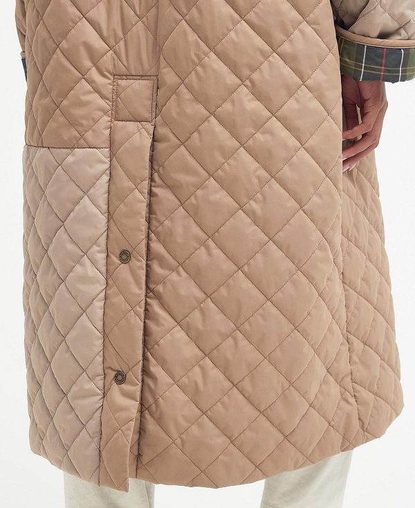 Barbour Barbour X Ganni Burghley Quilted Jacket Honey/Light Trench/Classic | BABO89279