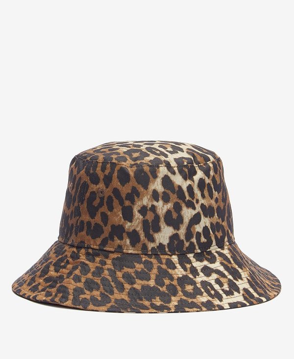 Barbour Barbour X Ganni Waxed Leopard Bucket Hat Leopard Print | BABO90005