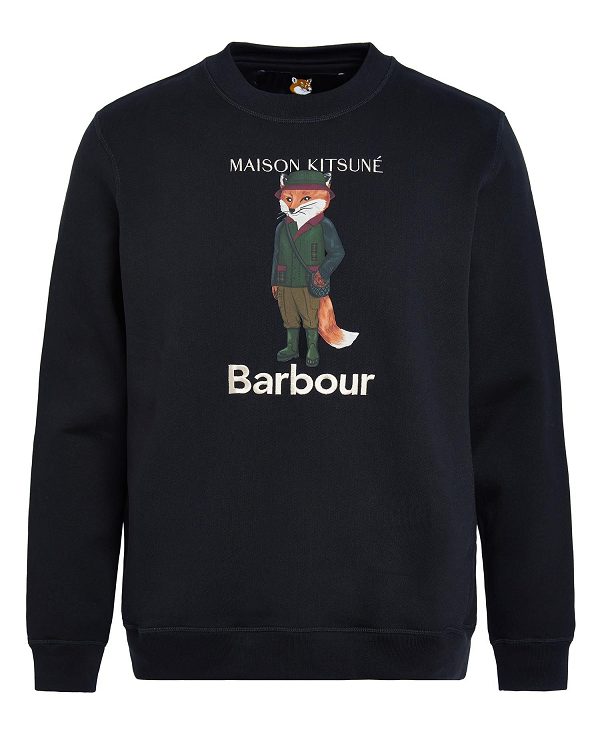 Barbour Barbour X Maison Kitsuné Beaufort Fox Sweatshirt Classic Black | BABO88440