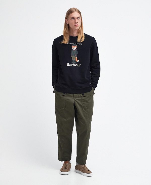 Barbour Barbour X Maison Kitsuné Beaufort Fox Sweatshirt Classic Black | BABO88590