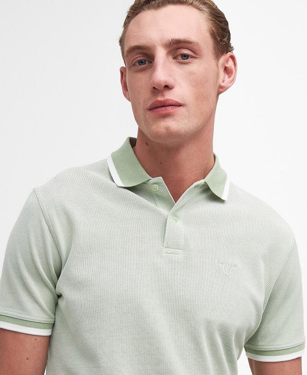 Barbour Barnard Short-sleeved Polo Shirt Vintage Green | BABO88197